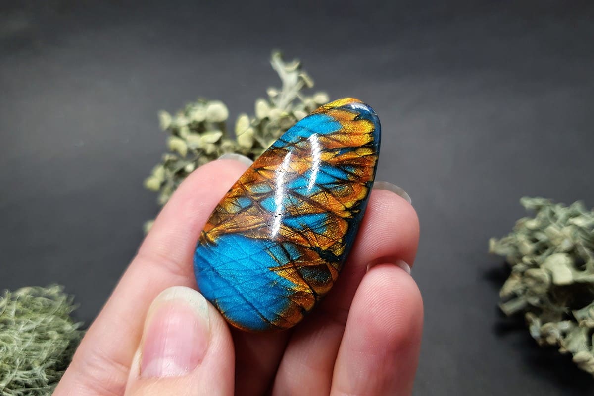 3 cabochons of Faux Labradorite Stone (#6) Cabochons SweetyBijou Cabochons