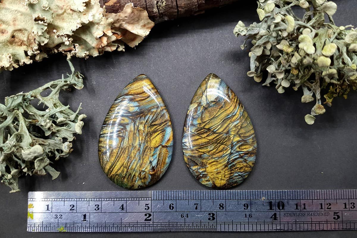 2 cabochons faux labradorite stone #1 Cabochons SweetyBijou Cabochons