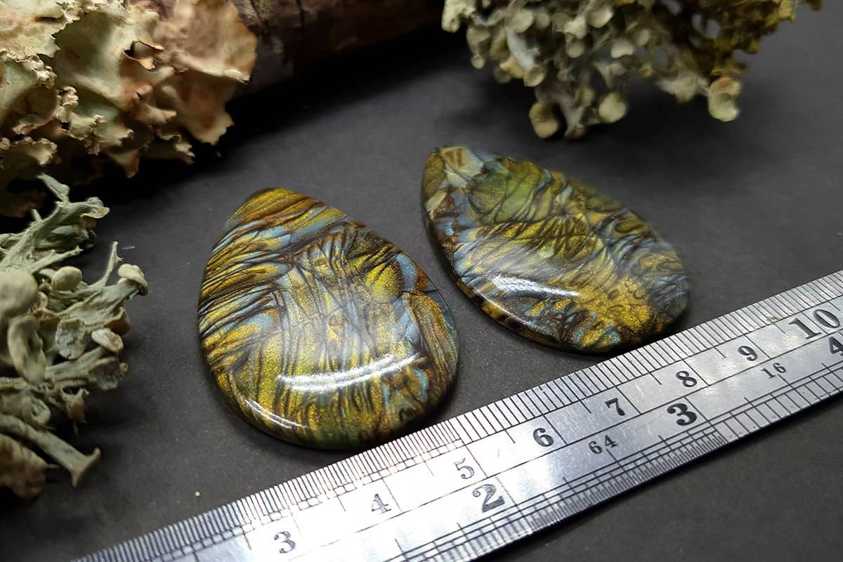 2 cabochons faux labradorite stone #1 Cabochons SweetyBijou Cabochons