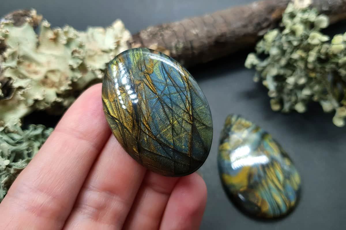 2 cabochons faux labradorite stone #2 Cabochons SweetyBijou Cabochons