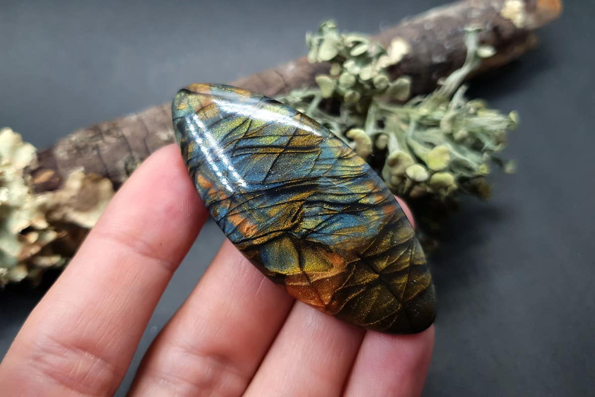 3 cabochons of Faux Labradorite Stone (#3) Cabochons SweetyBijou Cabochons