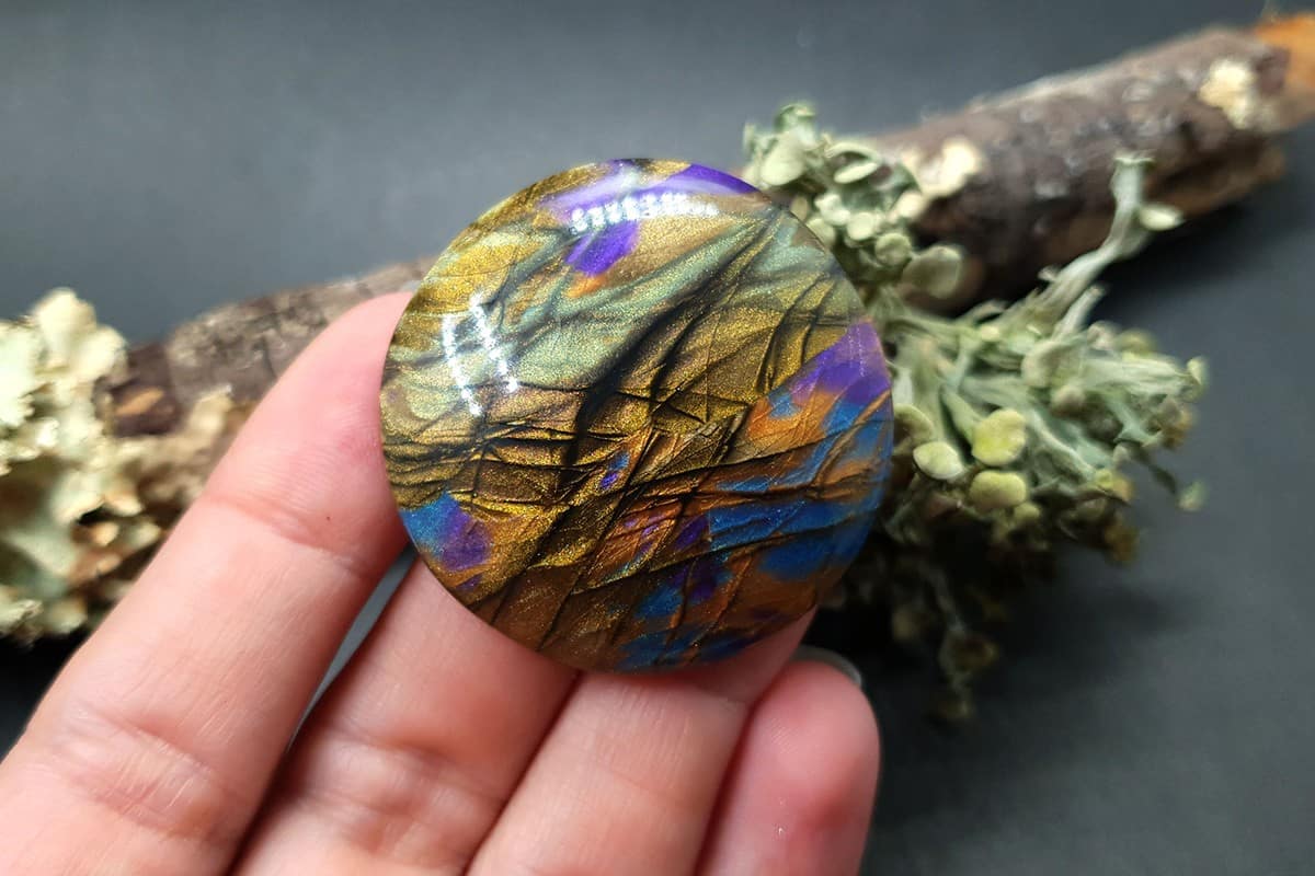 3 cabochons of Faux Labradorite Stone (#3) Cabochons SweetyBijou Cabochons