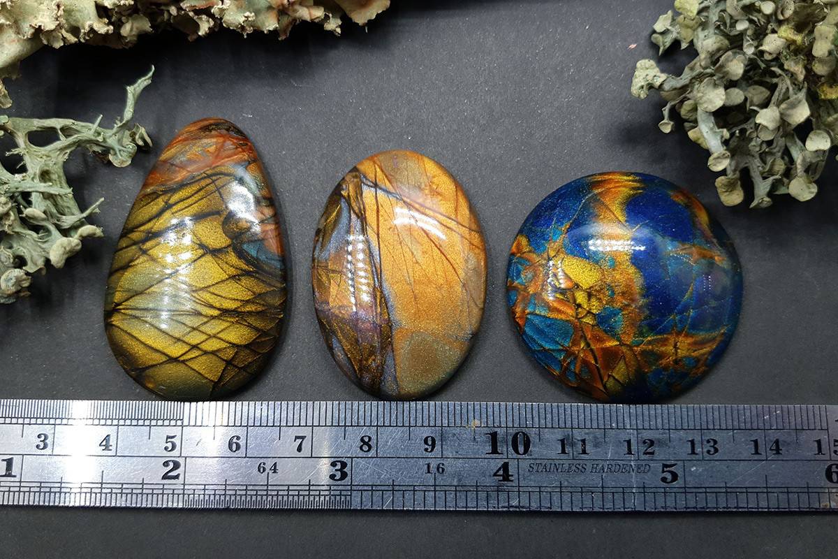 3 cabochons faux labradorite stones Cabochons SweetyBijou Cabochons