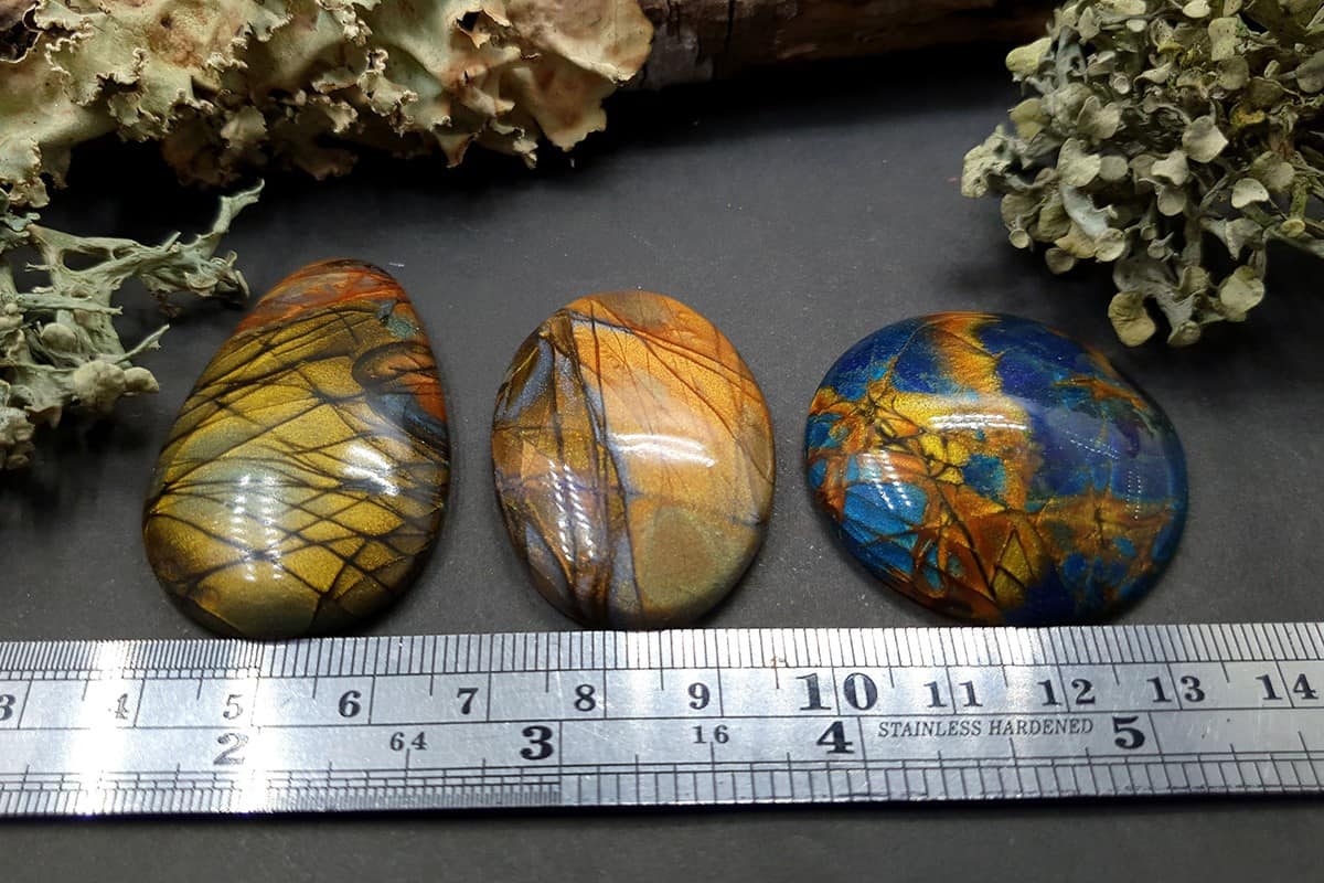 3 cabochons faux labradorite stones Cabochons SweetyBijou Cabochons