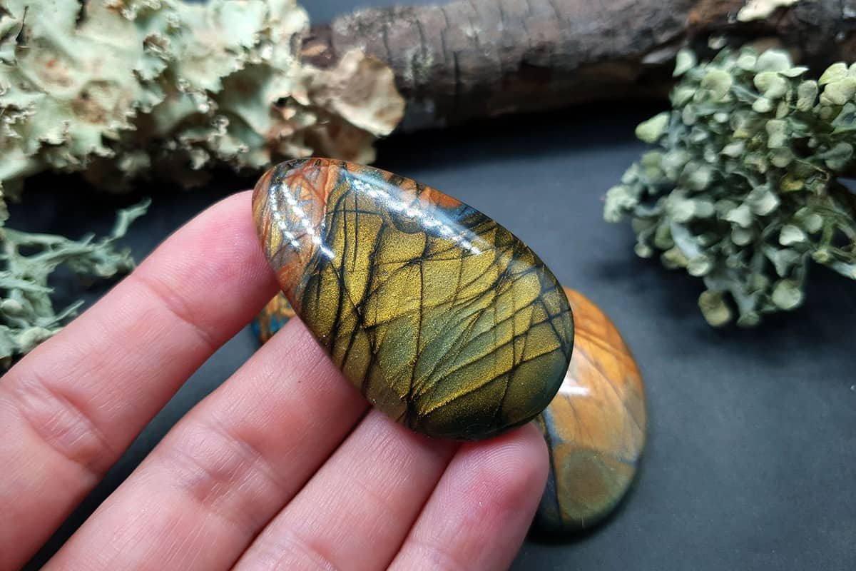 3 cabochons faux labradorite stones Cabochons SweetyBijou Cabochons
