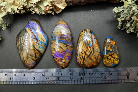 4 cabochons faux labradorite stone #2 Cabochons SweetyBijou Cabochons