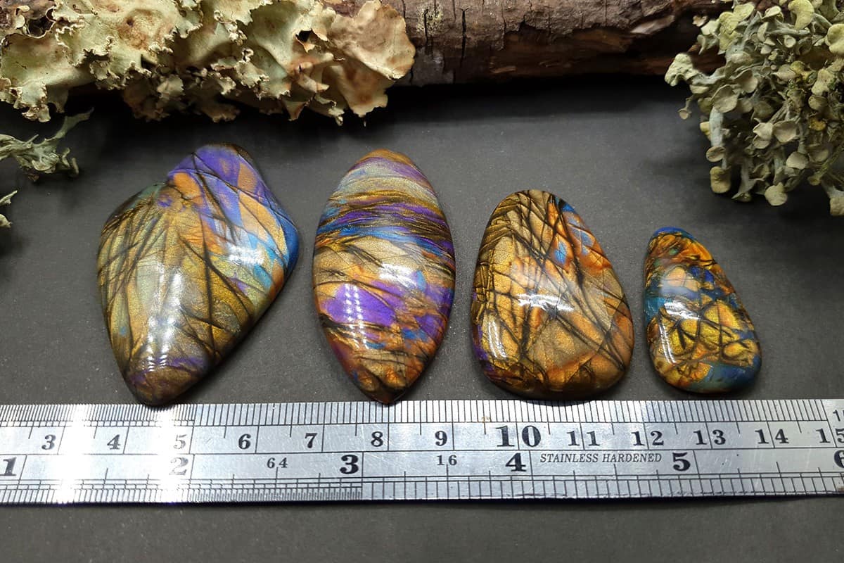 4 cabochons faux labradorite stone #2 Cabochons SweetyBijou Cabochons