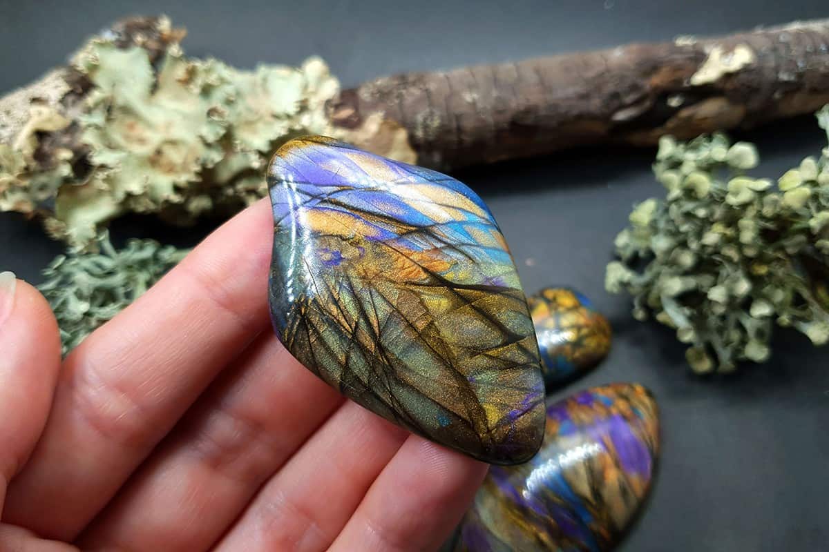 4 cabochons faux labradorite stone #2 Cabochons SweetyBijou Cabochons