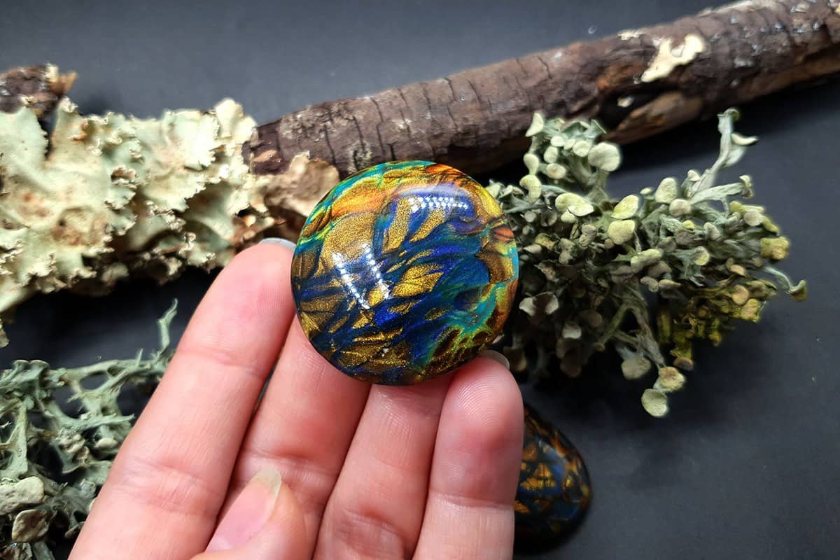 3 cabochons set Faux Labradorite Stone Cabochons SweetyBijou Cabochons