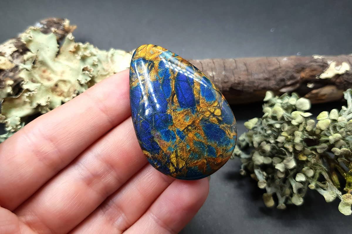 3 cabochons of Faux Labradorite Stone (#1) Cabochons SweetyBijou Cabochons