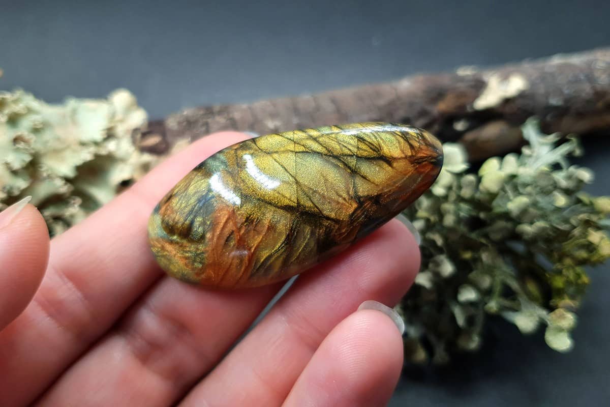 3 cabochons of Faux Labradorite Stone (#1) Cabochons SweetyBijou Cabochons