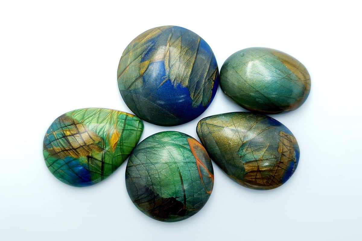 5 cabochons Faux Labradorite Stone #28 Cabochons SweetyBijou Cabochons Default Title