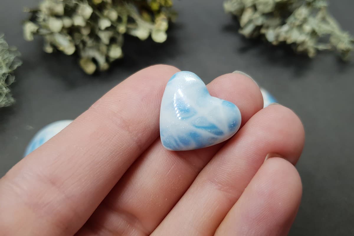4 cabochons Faux Larimar Stone from Polymer Clay #7 Cabochons SweetyBijou Cabochons