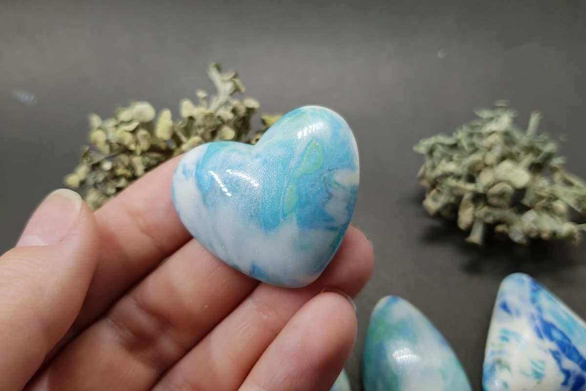 5 cabochons Faux Larimar Stone from Polymer Clay #9 Cabochons SweetyBijou Cabochons