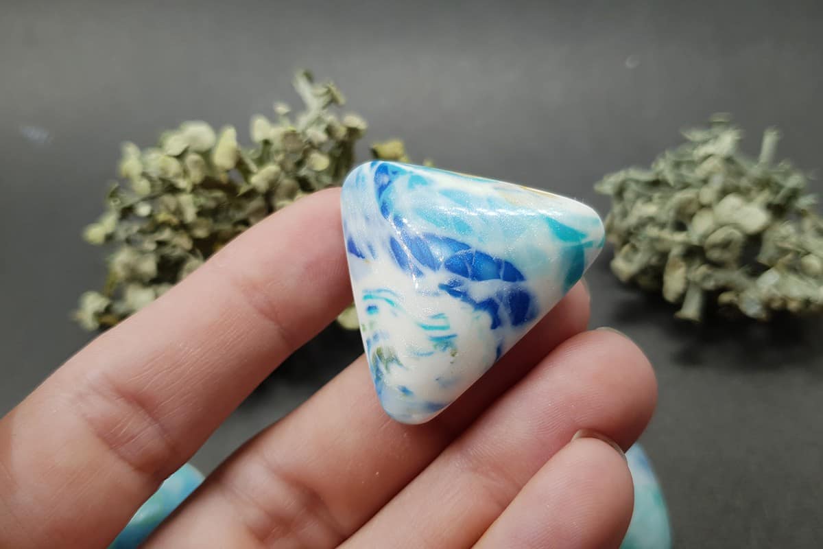 5 cabochons Faux Larimar Stone from Polymer Clay #9 Cabochons SweetyBijou Cabochons