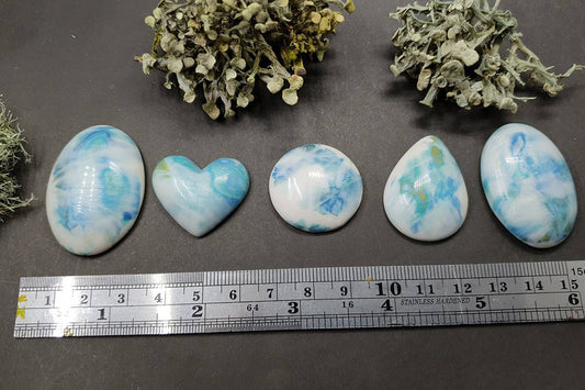 5 cabochons Faux Larimar Stone #10 Cabochons SweetyBijou Cabochons