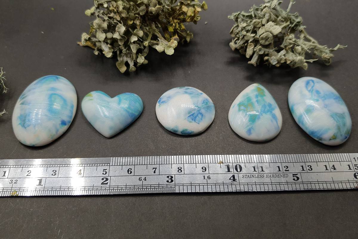 5 cabochons Faux Larimar Stone #10 Cabochons SweetyBijou Cabochons