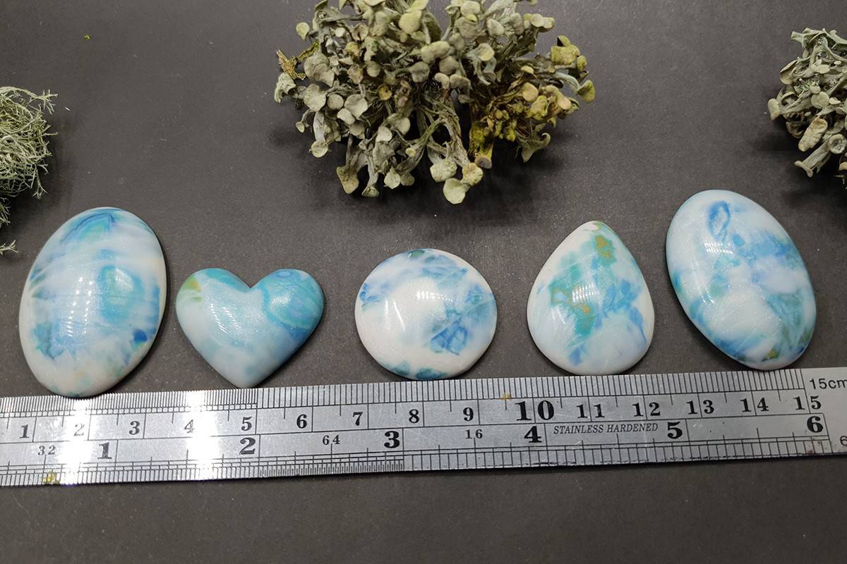 5 cabochons Faux Larimar Stone #10 Cabochons SweetyBijou Cabochons