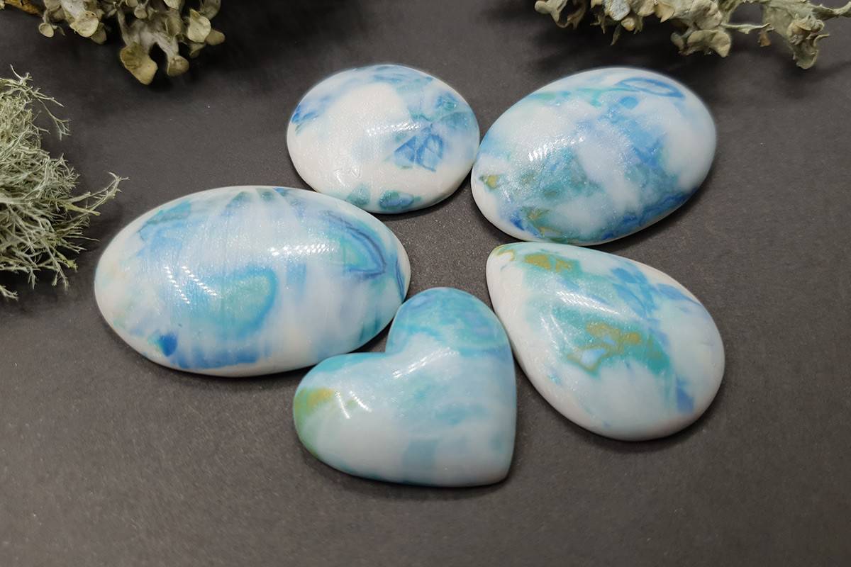 5 cabochons Faux Larimar Stone #10 Cabochons SweetyBijou Cabochons