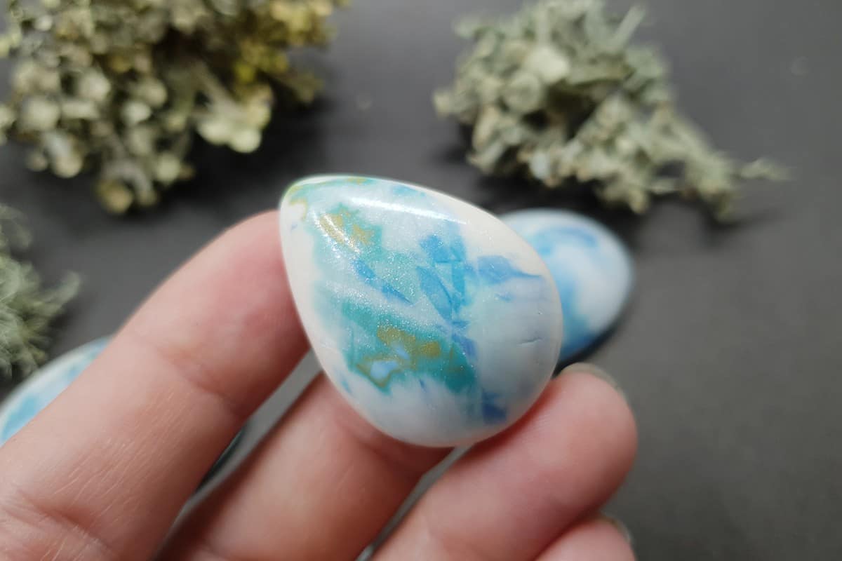 5 cabochons Faux Larimar Stone #10 Cabochons SweetyBijou Cabochons