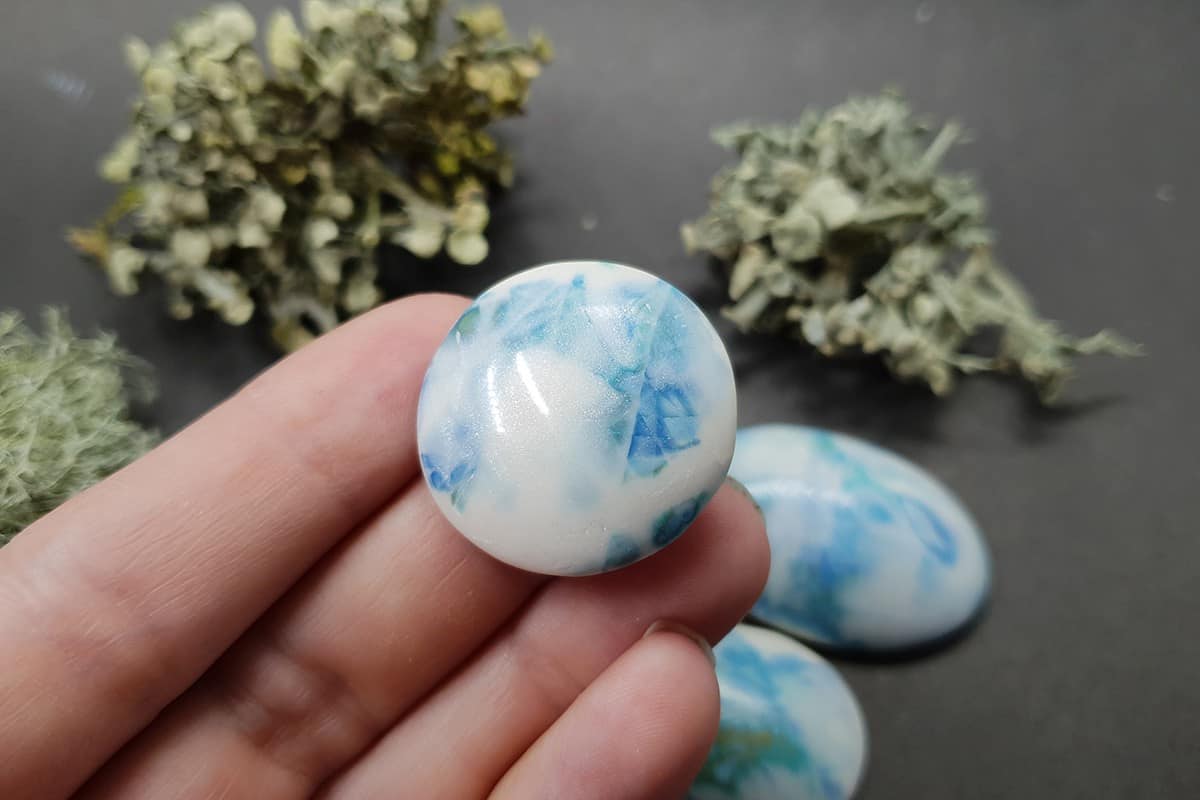 5 cabochons Faux Larimar Stone #10 Cabochons SweetyBijou Cabochons