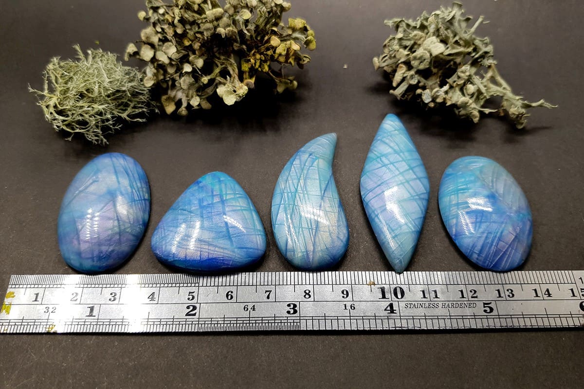 5 cabochons Faux Aurora Moonstone #1 Cabochons SweetyBijou Cabochons