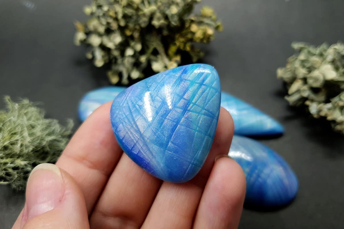 5 cabochons Faux Aurora Moonstone #1 Cabochons SweetyBijou Cabochons