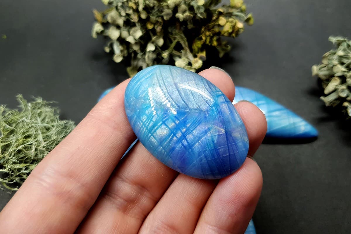 5 cabochons Faux Aurora Moonstone #1 Cabochons SweetyBijou Cabochons