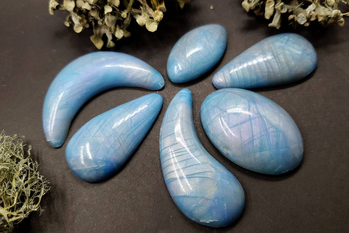 6 cabochons faux rainbow moonstone #2 Cabochons SweetyBijou Cabochons Default Title