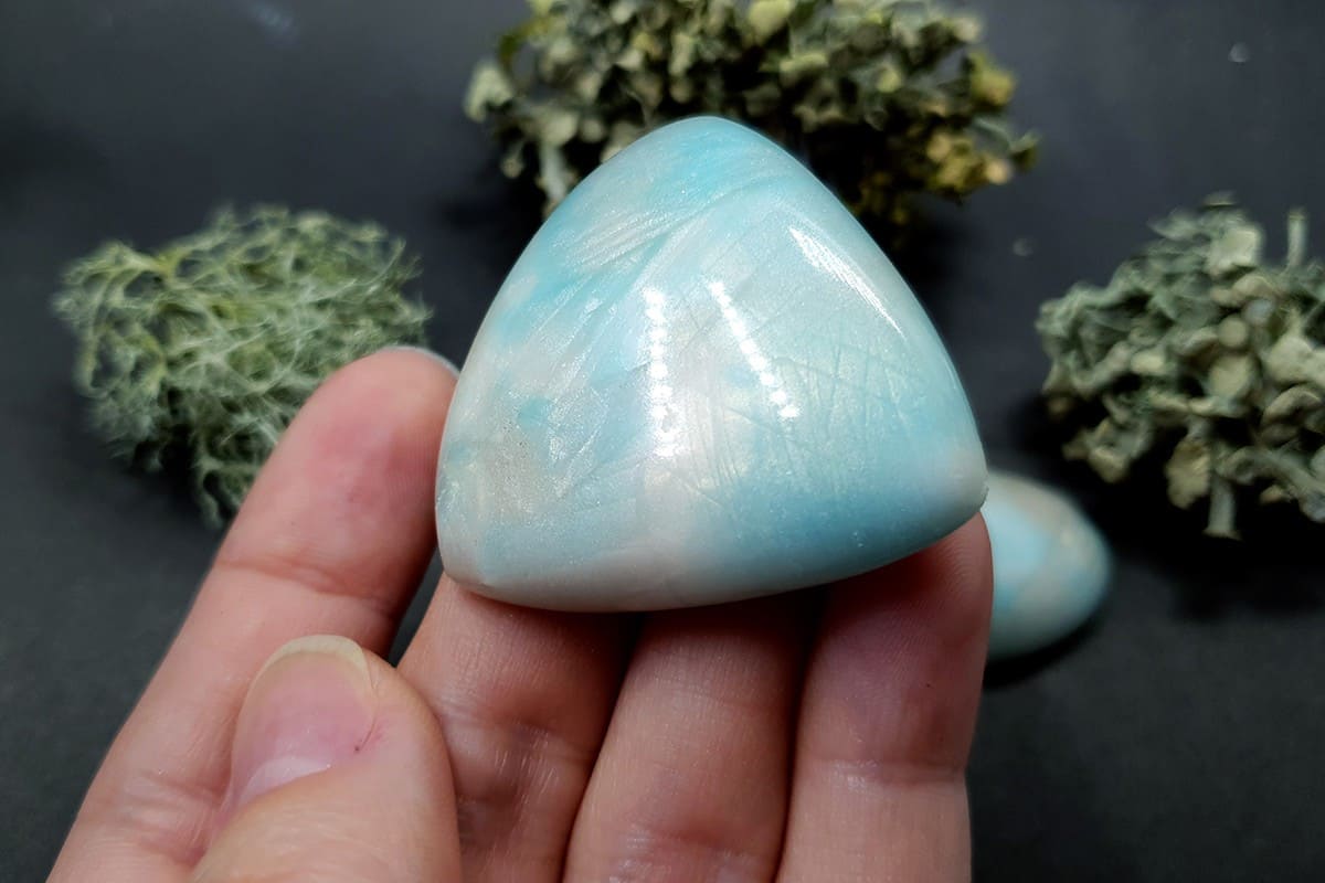 2 cabochons Faux Moonstone from Polymer Clay (#3) Cabochons SweetyBijou Cabochons