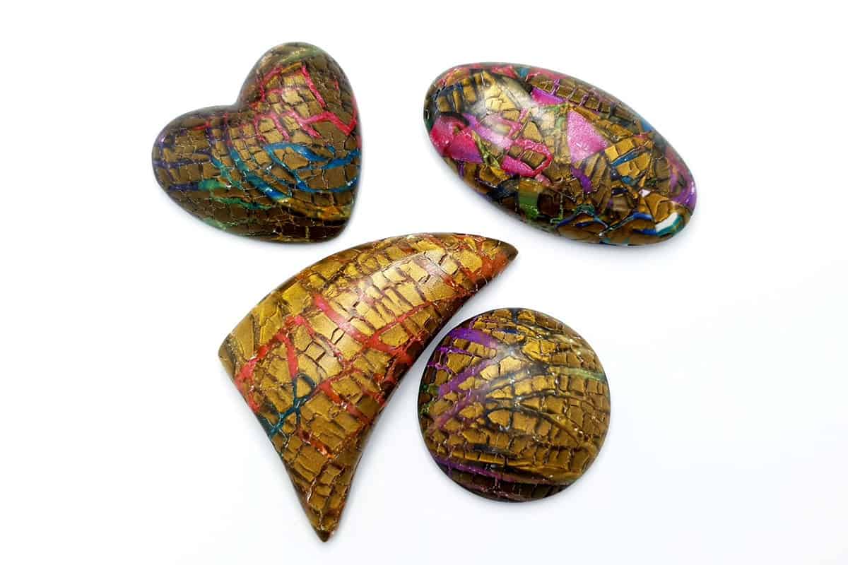 Faux Opalized Wood Stone - 4 cabochons Cabochons SweetyBijou Cabochons Default Title