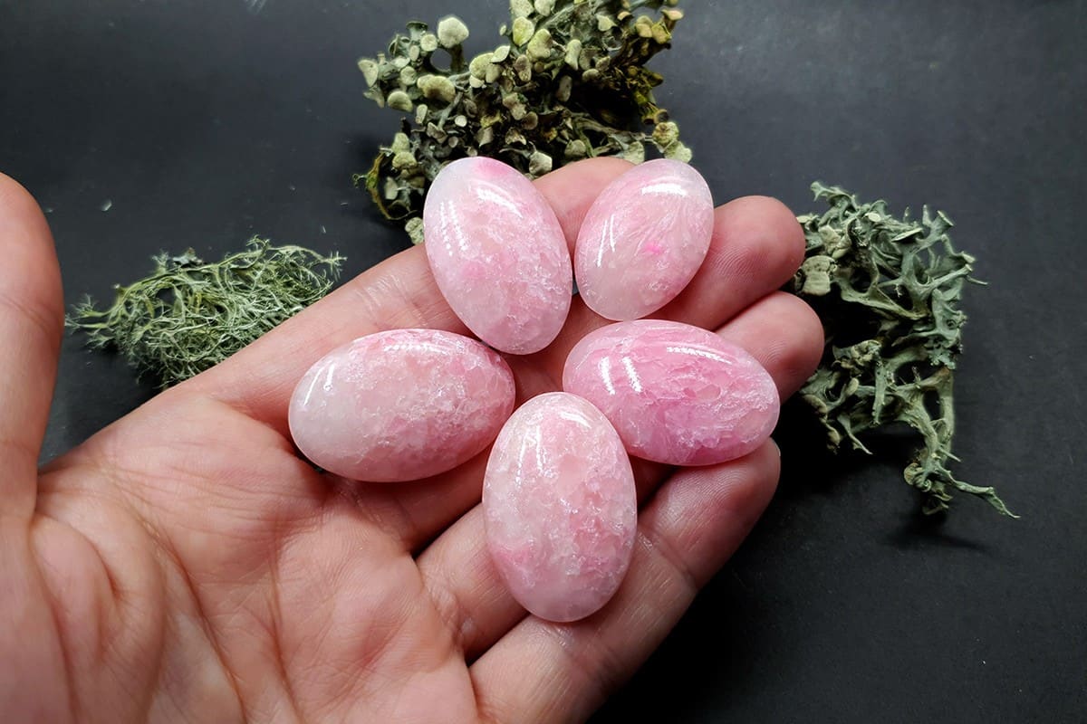 5 cabochons Faux Pink Quartz Stone #1 Cabochons SweetyBijou Cabochons