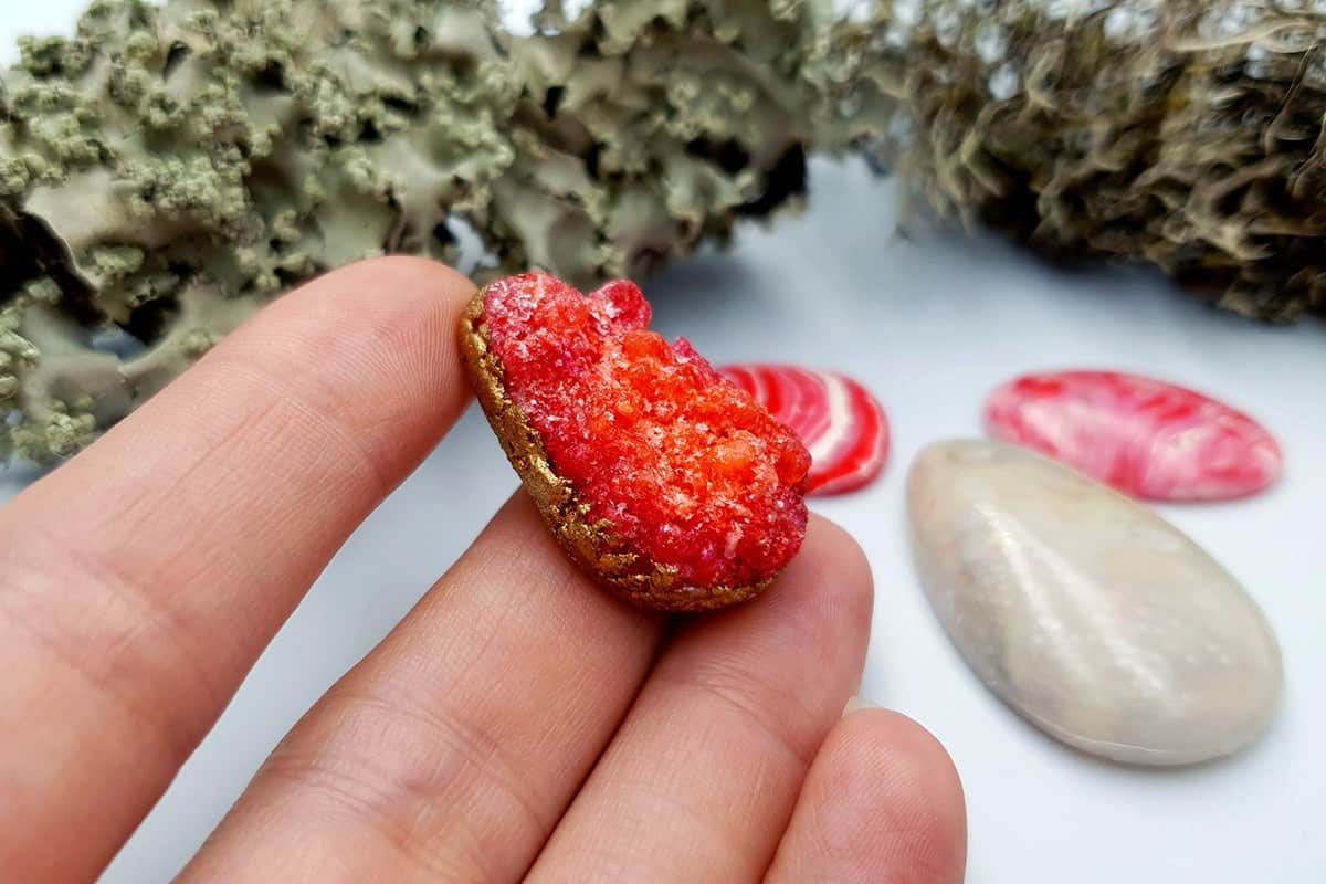 4 pcs Faux Pink Stones from Polymer Clay (Set #1) Cabochons SweetyBijou Cabochons