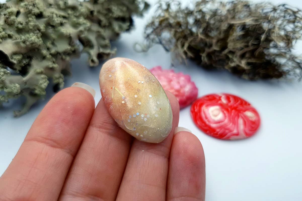 4 pcs Faux Pink Stones from Polymer Clay (Set #2) Cabochons SweetyBijou Cabochons