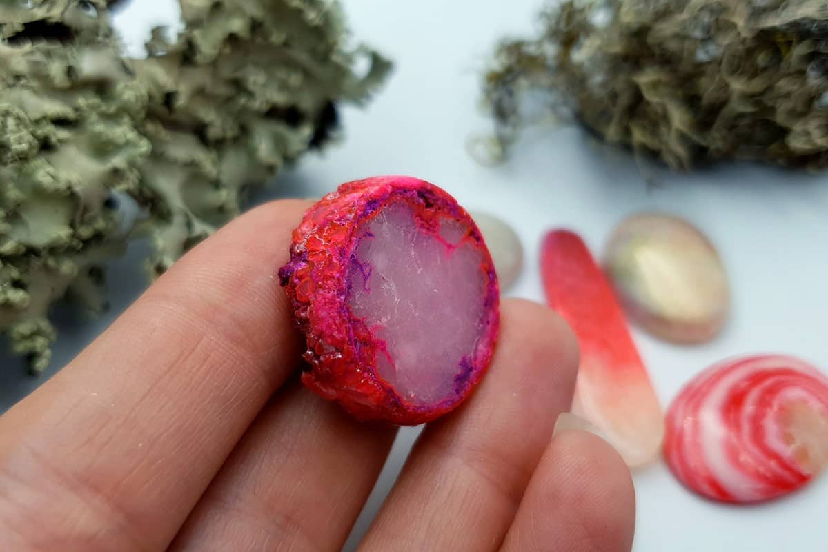 5 pcs Faux Pink Stones from Polymer Clay (Set #4) Cabochons SweetyBijou Cabochons