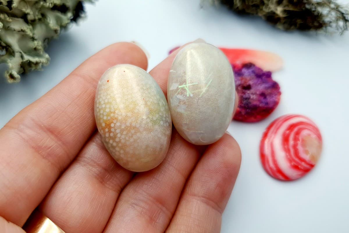 5 pcs Faux Pink Stones from Polymer Clay (Set #4) Cabochons SweetyBijou Cabochons