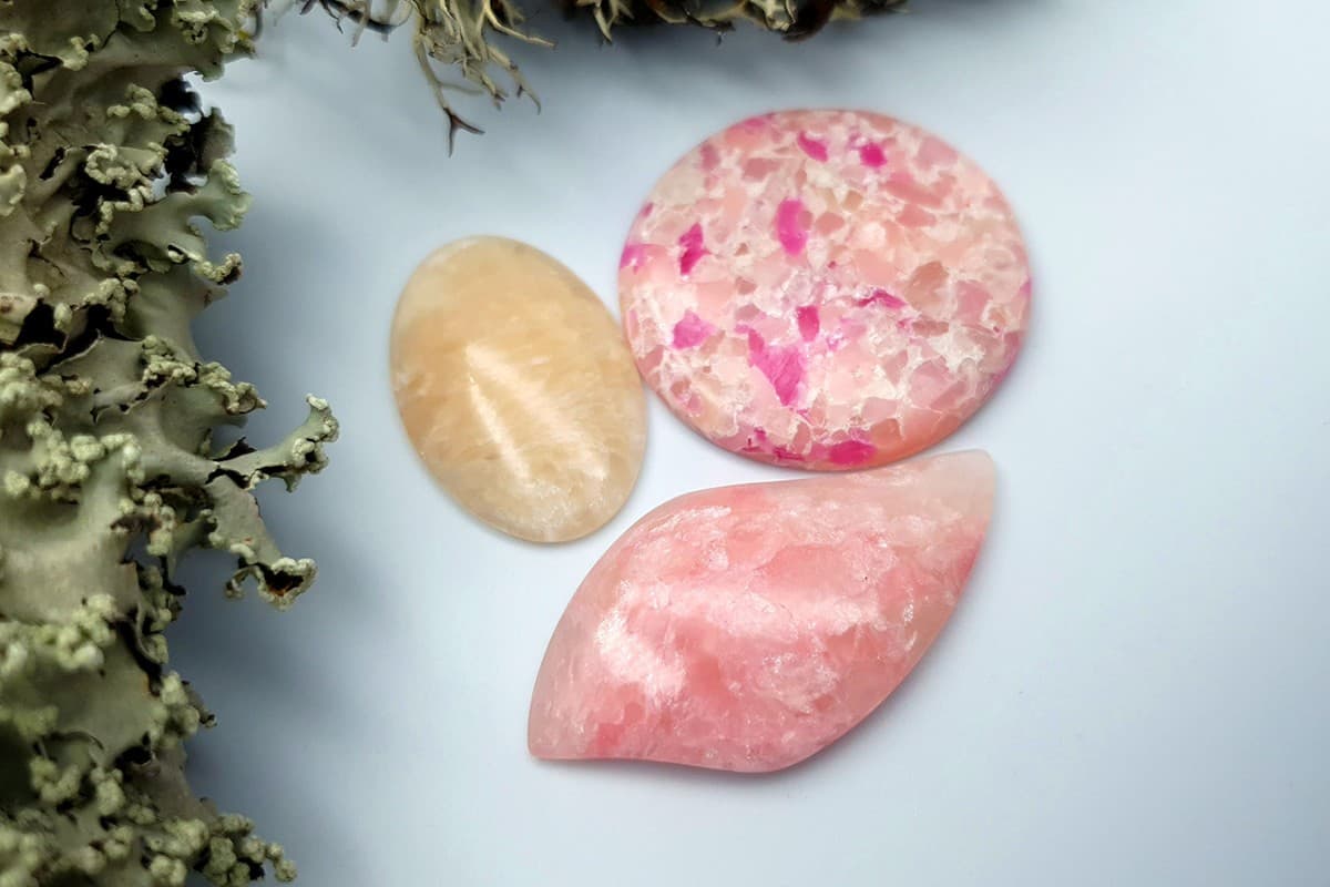 3 pcs Faux Pink Stones from Polymer Clay (Set #6) Cabochons SweetyBijou Cabochons