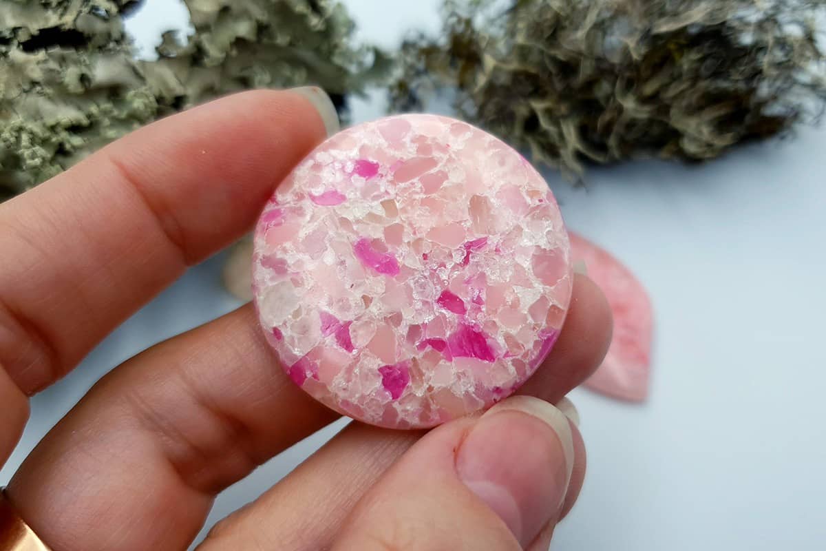 3 pcs Faux Pink Stones from Polymer Clay (Set #6) Cabochons SweetyBijou Cabochons