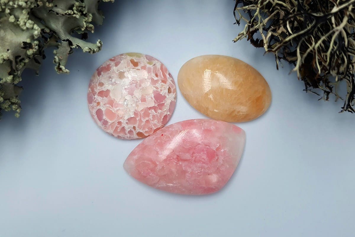 3 pcs Faux Pink Stones from Polymer Clay (Set #7) Cabochons SweetyBijou Cabochons Default Title