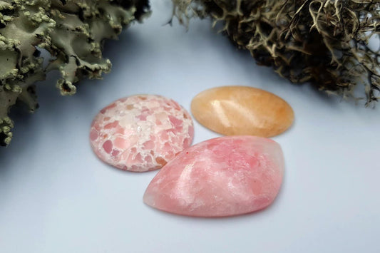 3 pcs Faux Pink Stones from Polymer Clay (Set #7) Cabochons SweetyBijou Cabochons