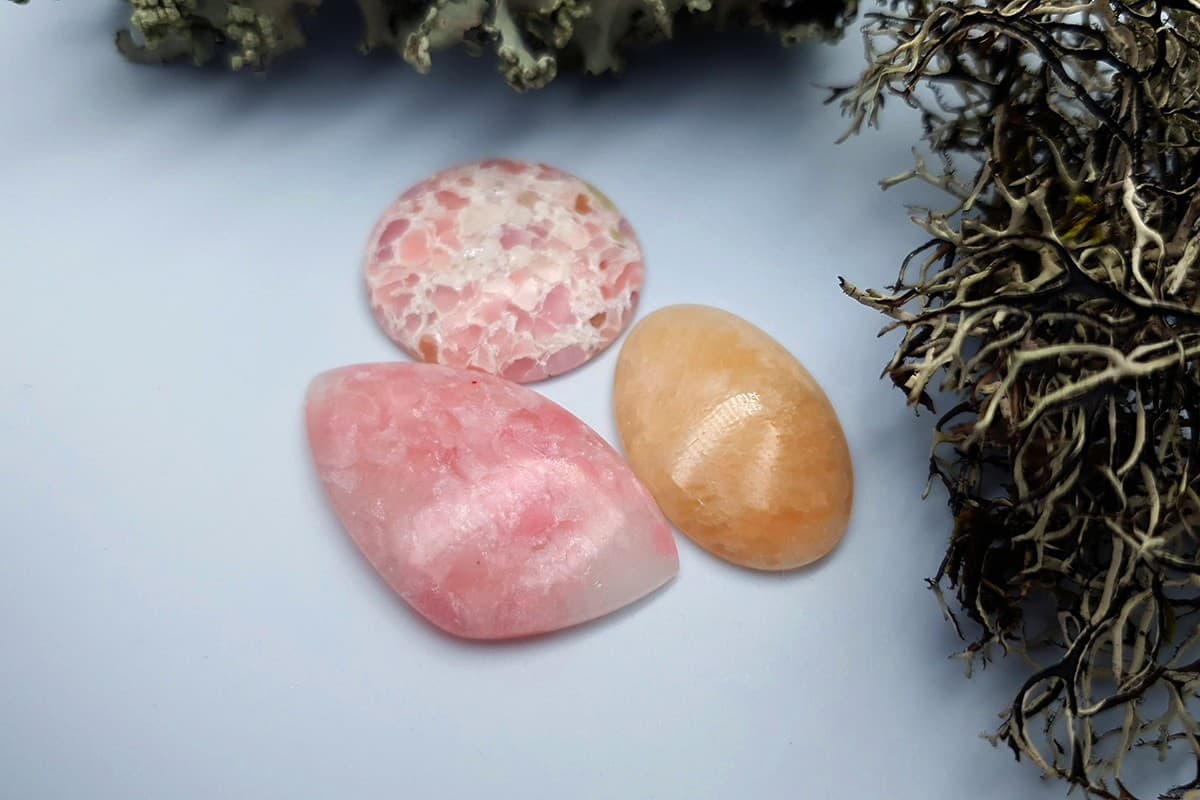 3 pcs Faux Pink Stones from Polymer Clay (Set #7) Cabochons SweetyBijou Cabochons