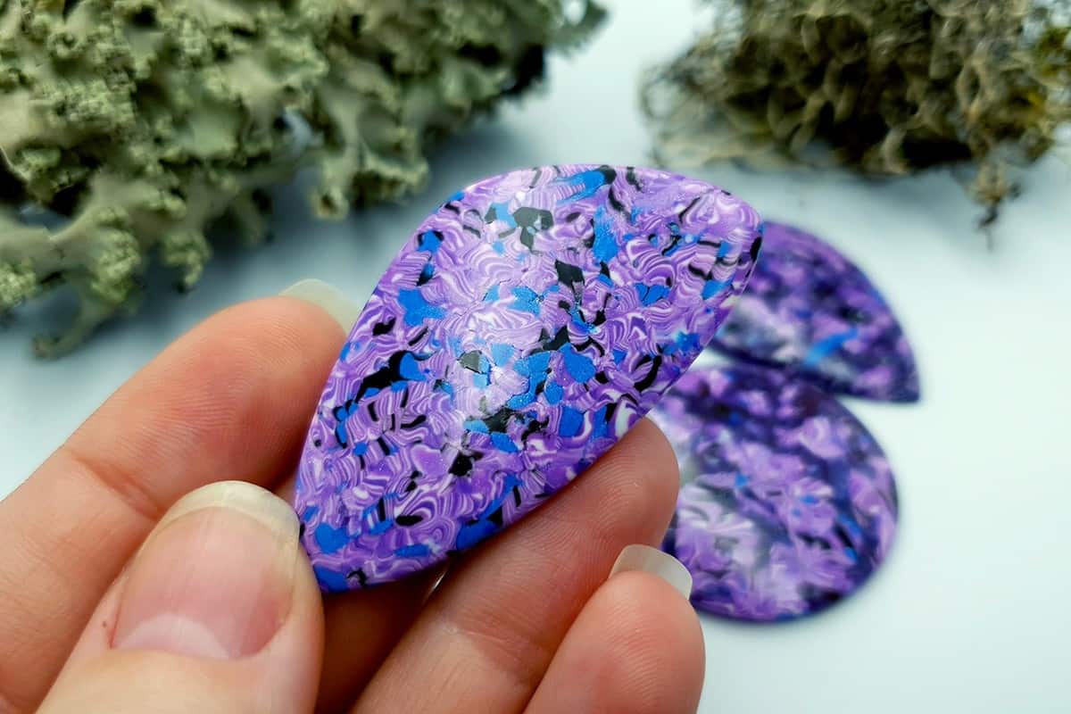 4 pcs Faux Purple Cabochones from Polymer Clay (#3) Cabochons SweetyBijou Cabochons