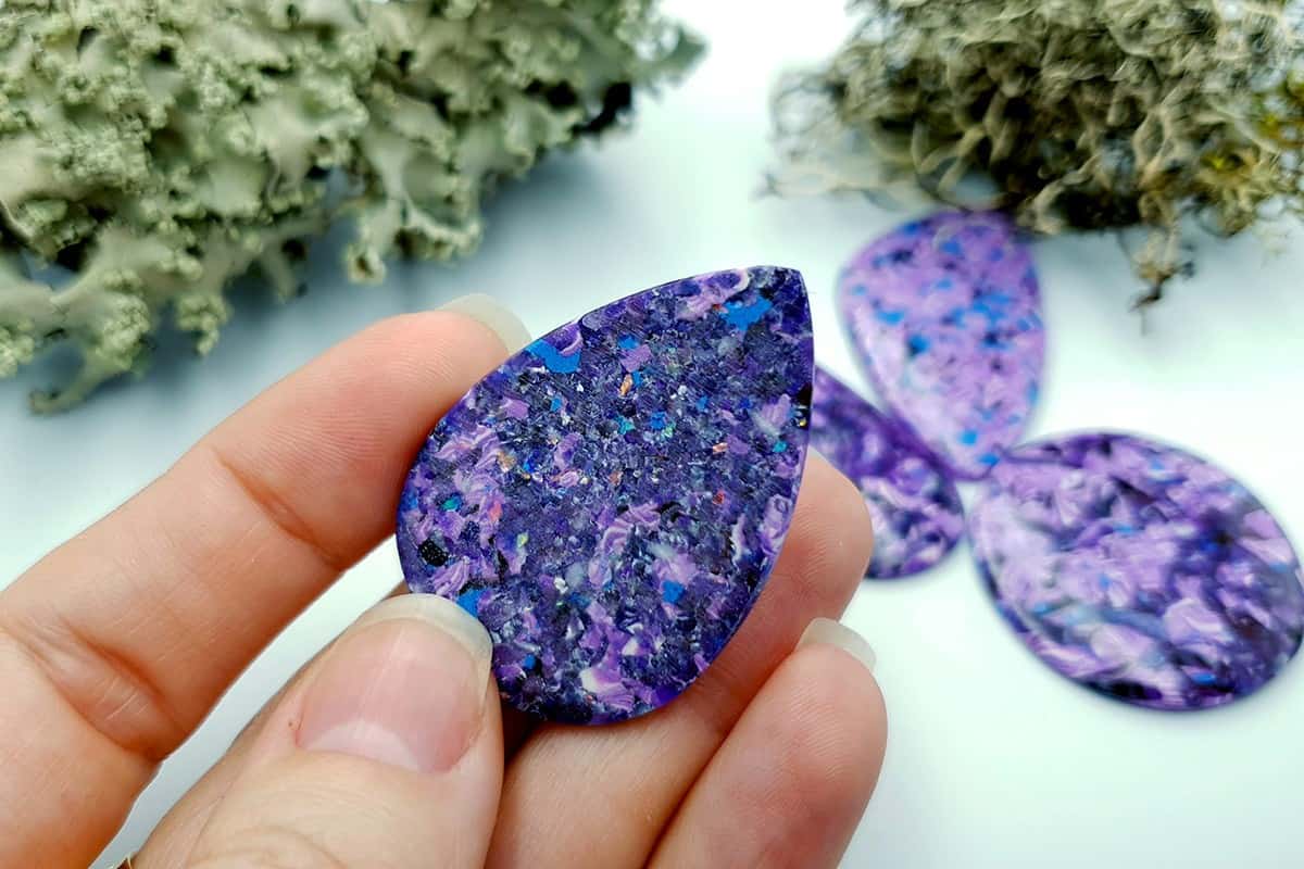 4 pcs Faux Purple Cabochones from Polymer Clay (#3) Cabochons SweetyBijou Cabochons
