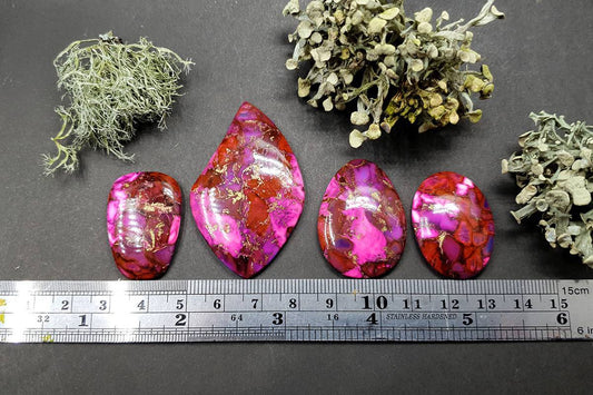 Set of 4 cabochons Faux Purple Turquoise Stone (#1) Cabochons SweetyBijou Cabochons