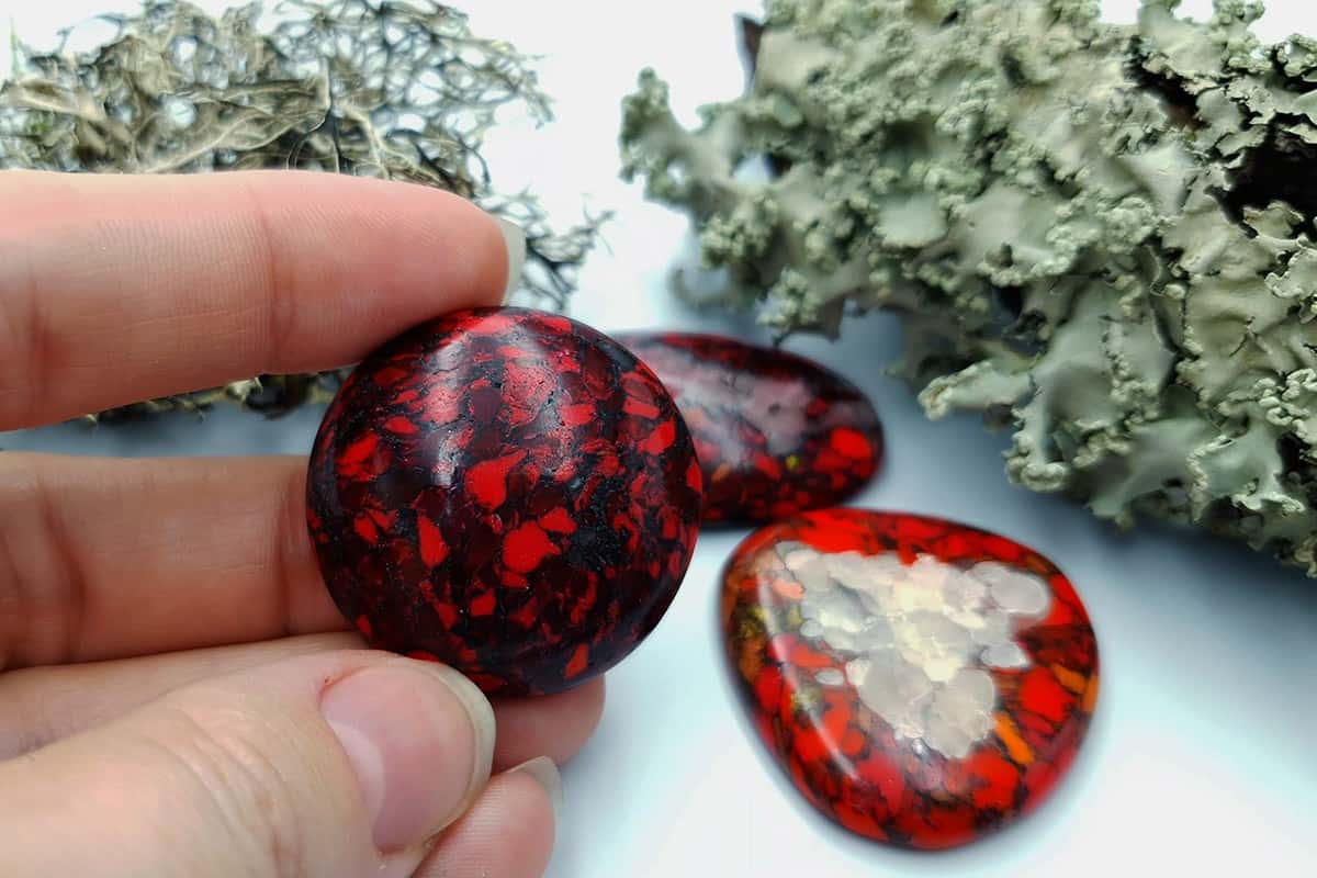 3 pcs Beads Faux Red Jasper from Polymer Clay (#2) Cabochons SweetyBijou Cabochons