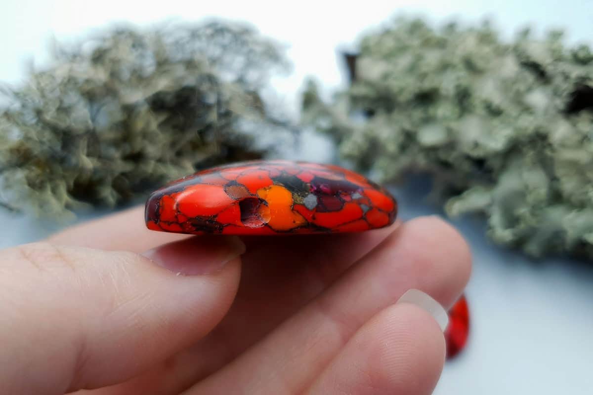 2 pcs Beads Faux Red Jasper from Polymer Clay (#3) Cabochons SweetyBijou Cabochons