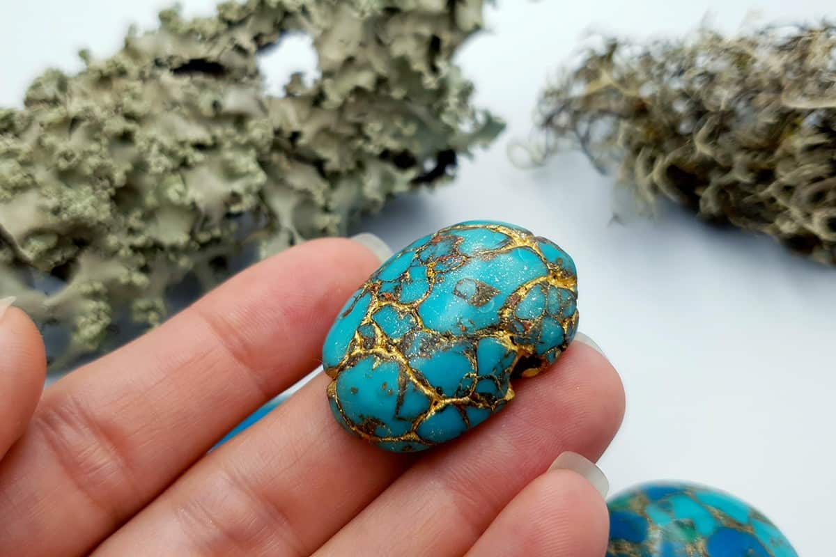 5 Cabochones Faux Turquoise from Polymer Clay #1 Cabochons SweetyBijou Cabochons