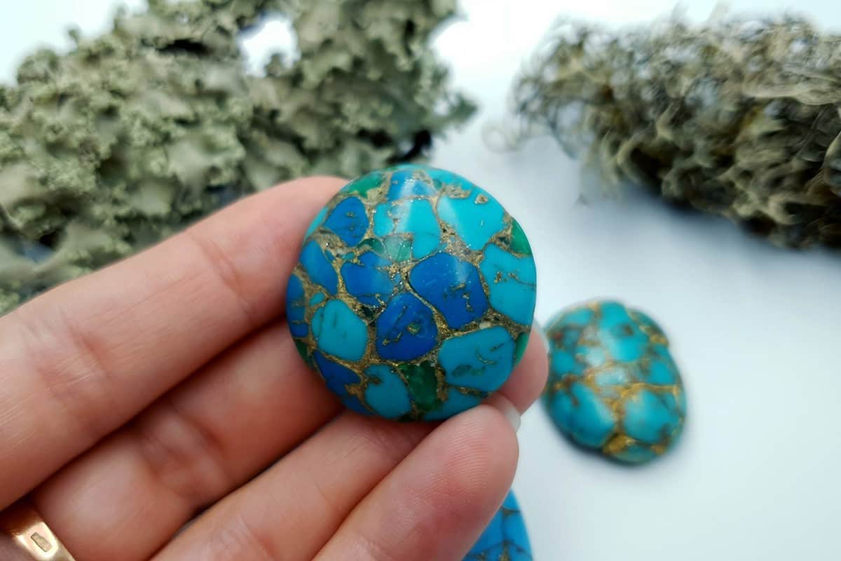 5 Cabochones Faux Turquoise from Polymer Clay #1 Cabochons SweetyBijou Cabochons