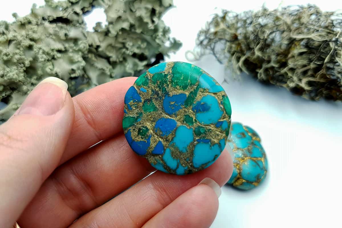 5 Cabochones Faux Turquoise from Polymer Clay #1 Cabochons SweetyBijou Cabochons