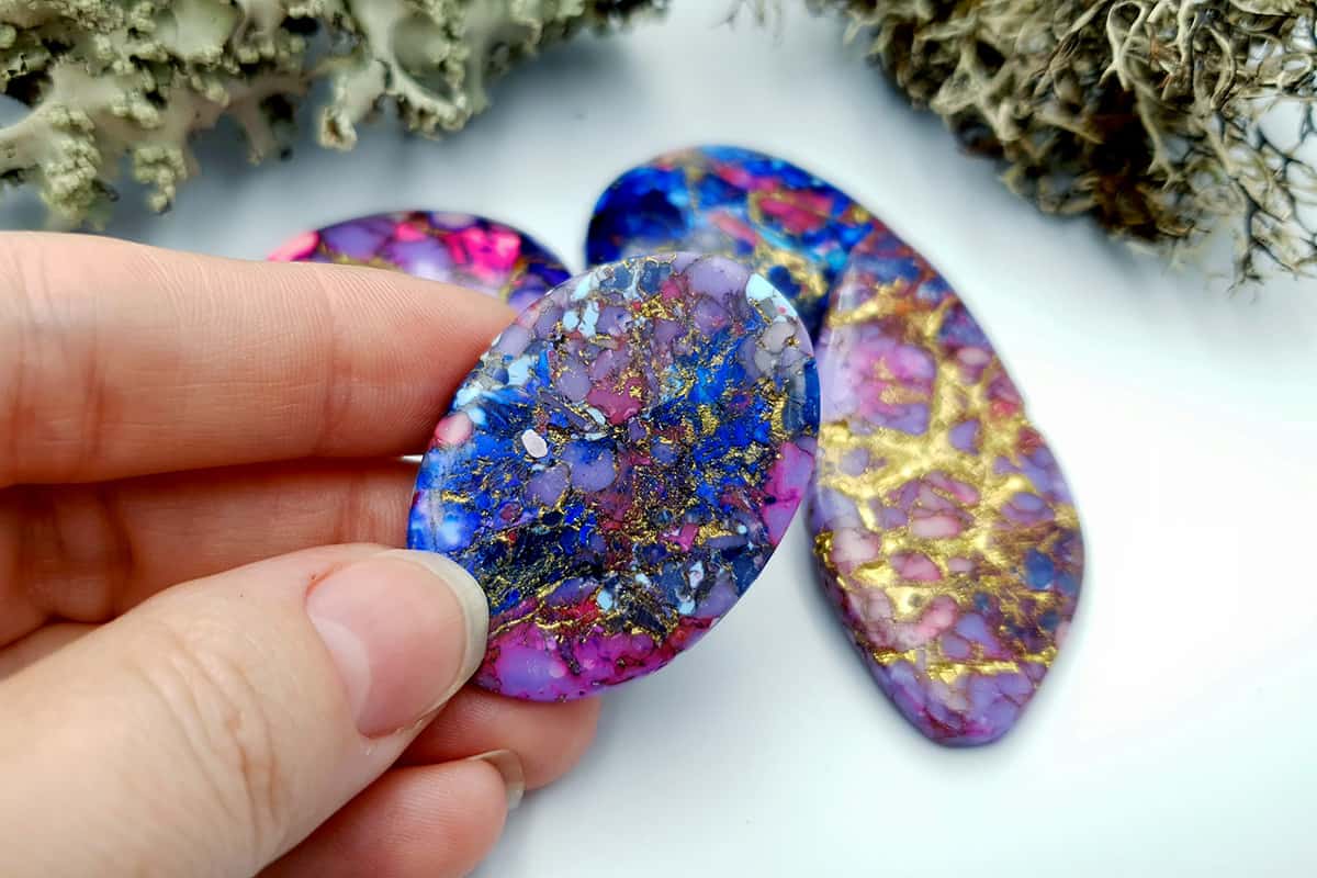 4 Cabochones Faux Turquoise from polymer clay #4 Cabochons SweetyBijou Cabochons